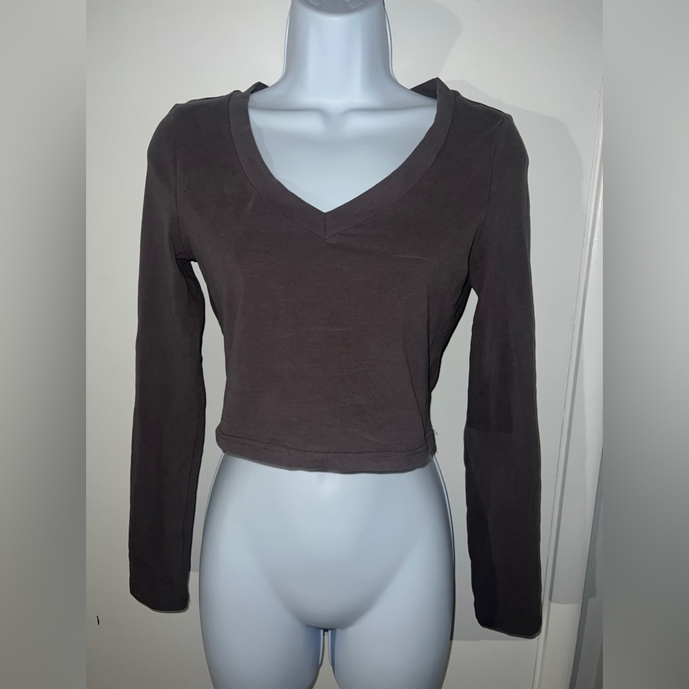 Gray Longsleeve crop top